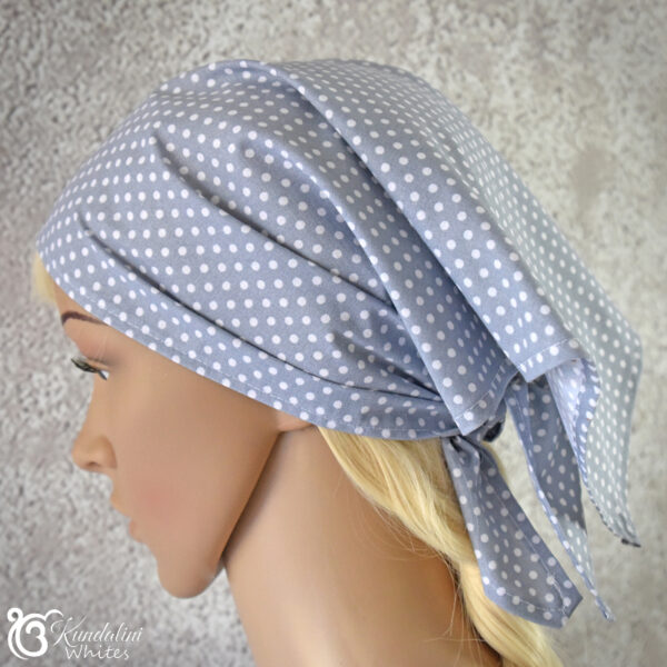 Blue linen bandana scarf