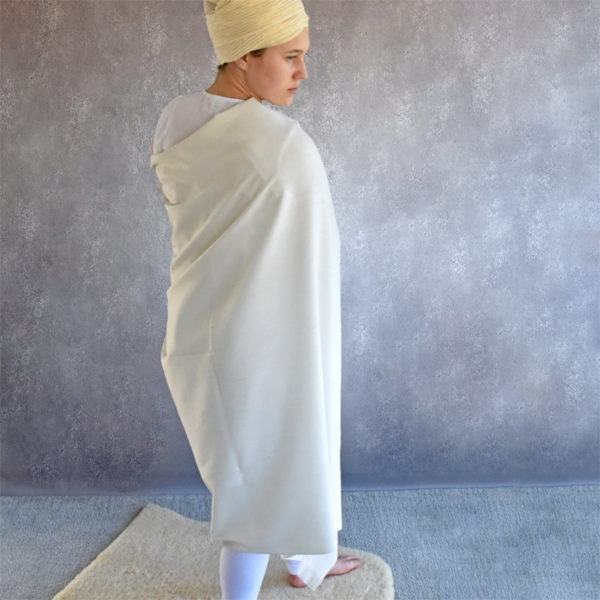 Meditation prayer shawl extra large white wool