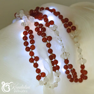 Carnelian plus quartz tantric necklace