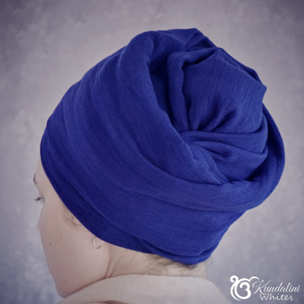 Full width turban blue