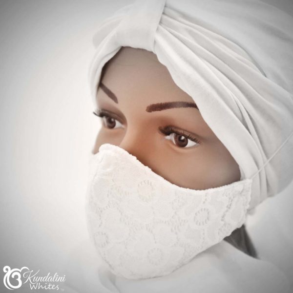 Face mask white lace